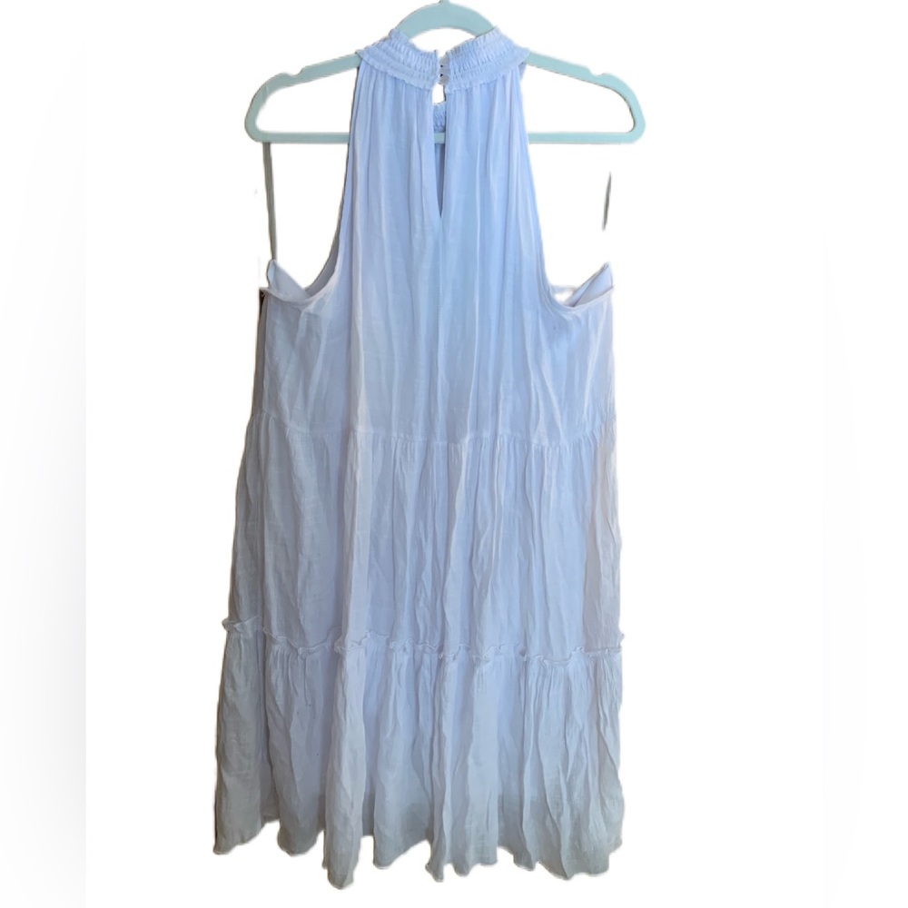 White Tiered Midi Dress